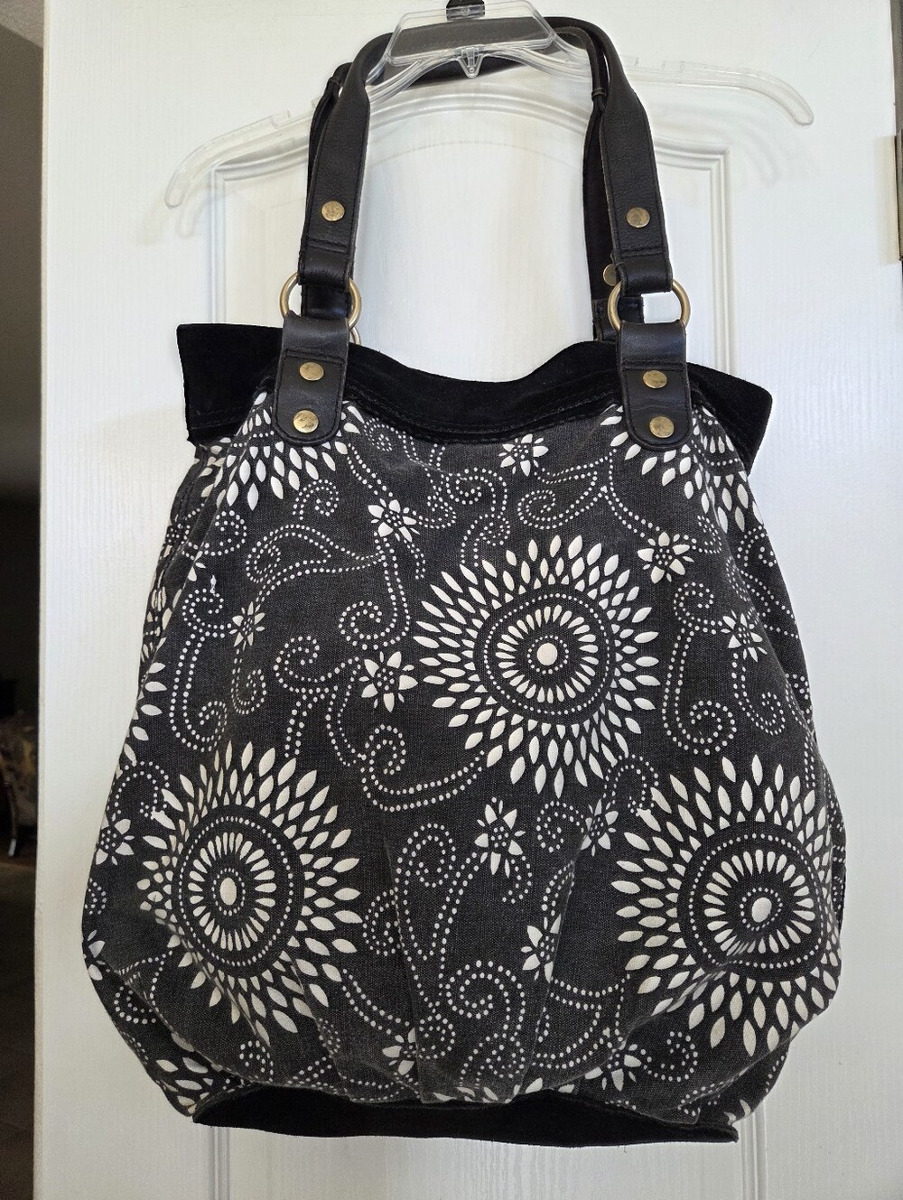 Lucky Brand, Canvas and Leather XL 'Trippin Out' Tote!